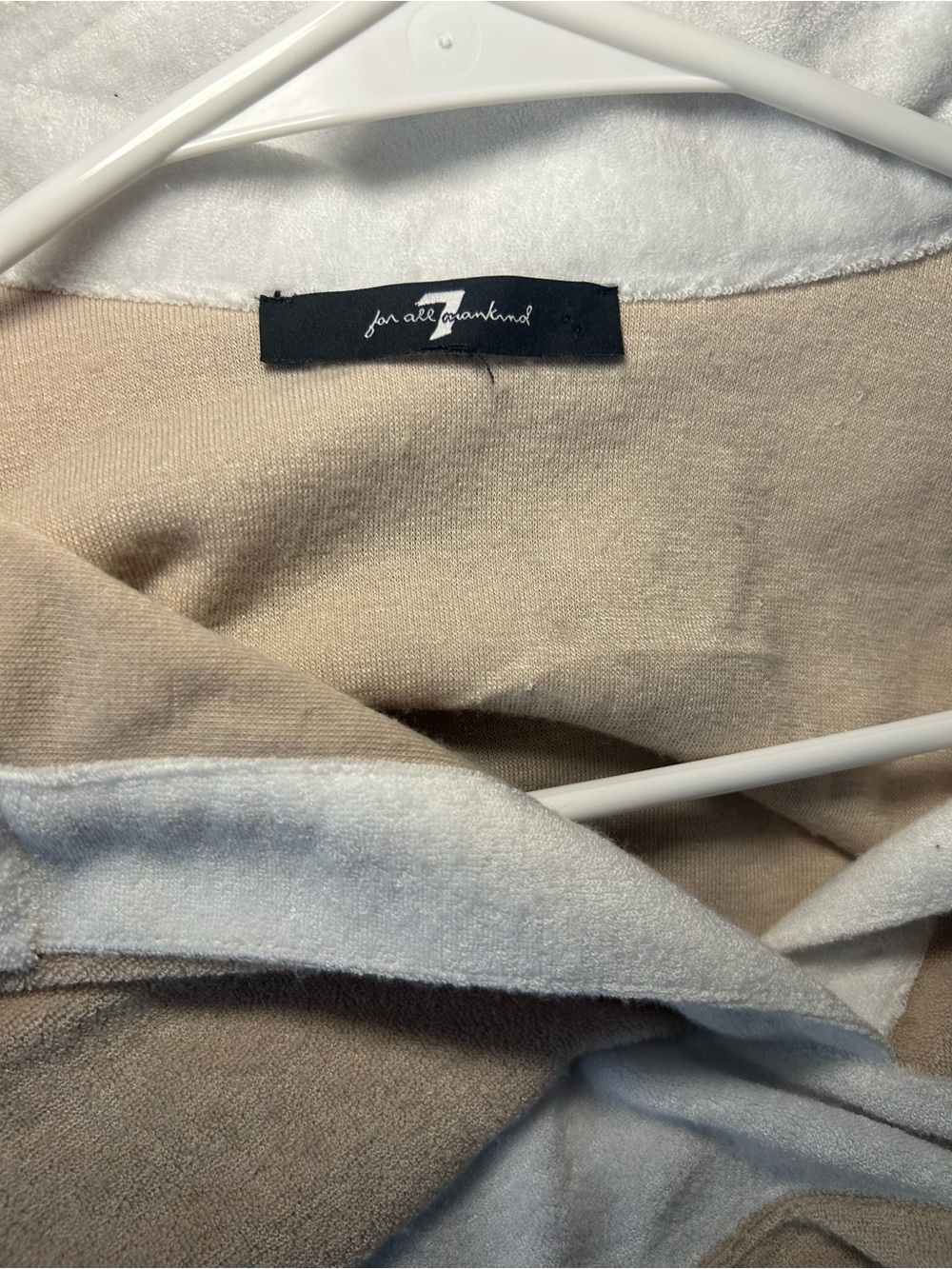 7 for all mankind Beige Hoodie with White Lining